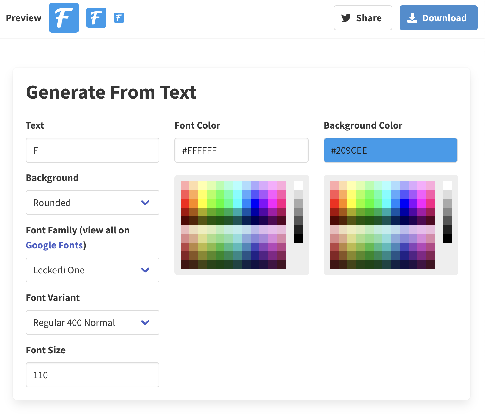 Generate From Text 화면